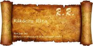 Rákóczy Rita névjegykártya
