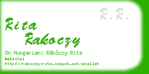 rita rakoczy business card